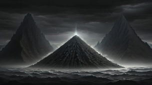 黒い海・空・山のフリー素材・写真・画像