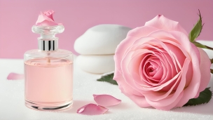 ピンクの薔薇と香水 / CG / おしゃれのフリー素材・写真・画像