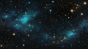 青・黄・白色の満天の星のフリー素材・写真・画像