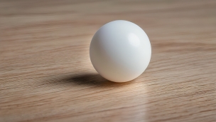 フローリングの上の卓球の球、ピンポン、ボールのフリー素材・写真・画像