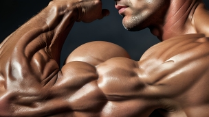 男性の力こぶ / 筋肉 / バキバキの体のフリー素材・写真・画像