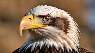 黄色い嘴のかっこいい鷲 / ハクトウワシのフリー素材・写真・画像