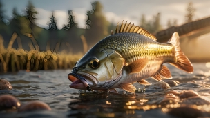 釣りと川と魚のフリー素材・写真・画像