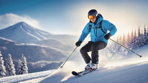 スキー / 男性 / 雪山 / スキー場 / スキーヤーのフリー素材・写真・画像