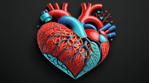 赤・水色・青の心臓 / アイコン / 3Dのフリー素材・写真・画像