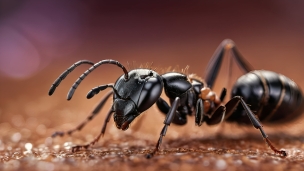 黒い蟻のクローズアップのフリー素材・写真・画像