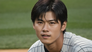 イケメンの野球選手 / 黒髪のフリー素材・写真・画像