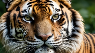 雄々しい虎の顔のクローズアップ / かっこいいのフリー素材・写真・画像