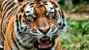 近寄る虎のフリー素材・写真・画像